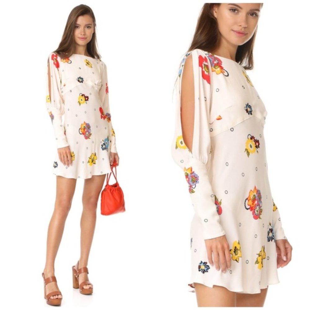 Free People Mini Dress - Sunshadow Ivory